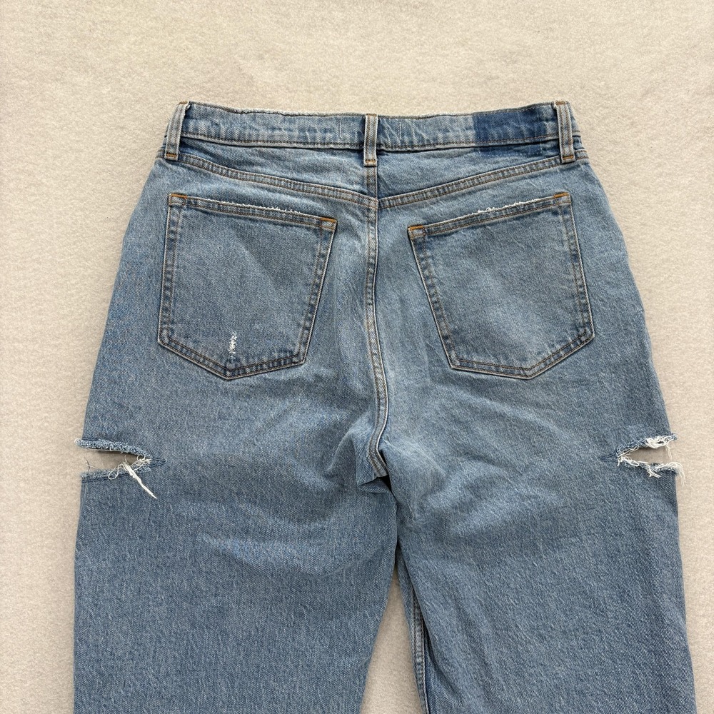 Abercrombie & Fitch 90s Baggy Straight Jeans Womens 10 Blue Low Rise Curve Love - Picture 10 of 12
